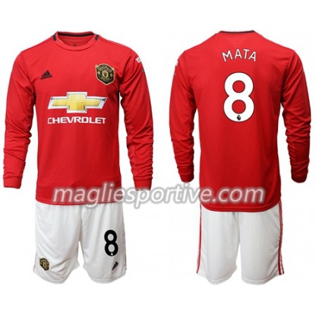 Completo Calcio Manchester United Mata 8 Bambino Divisa Prima 2019/2020 ML